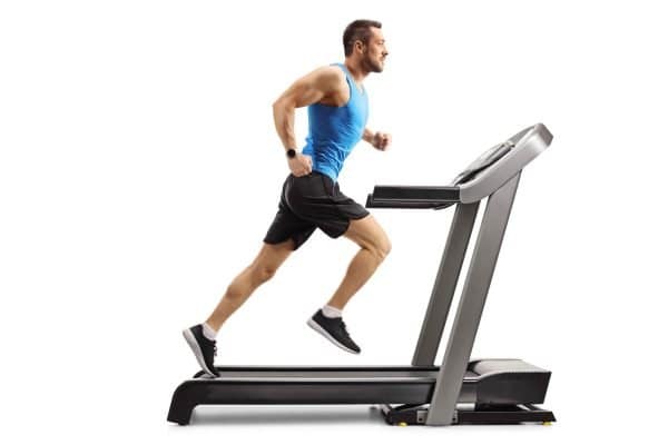 Man running on treadmill